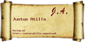 Justus Atilla névjegykártya